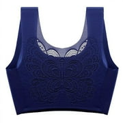 Dadaria Women's Sports Bras Women Stretch Plus Size Sports Bra Underwear Yoga Hollow Out Bra Navy XXXXXXXL,Women